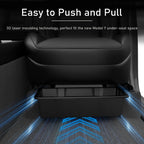 TPE Under Seat Storage Box For Tesla Model Y Juniper 2025 Center Console Organizer Bin Front Backseat Bag Trash Tray Accessories