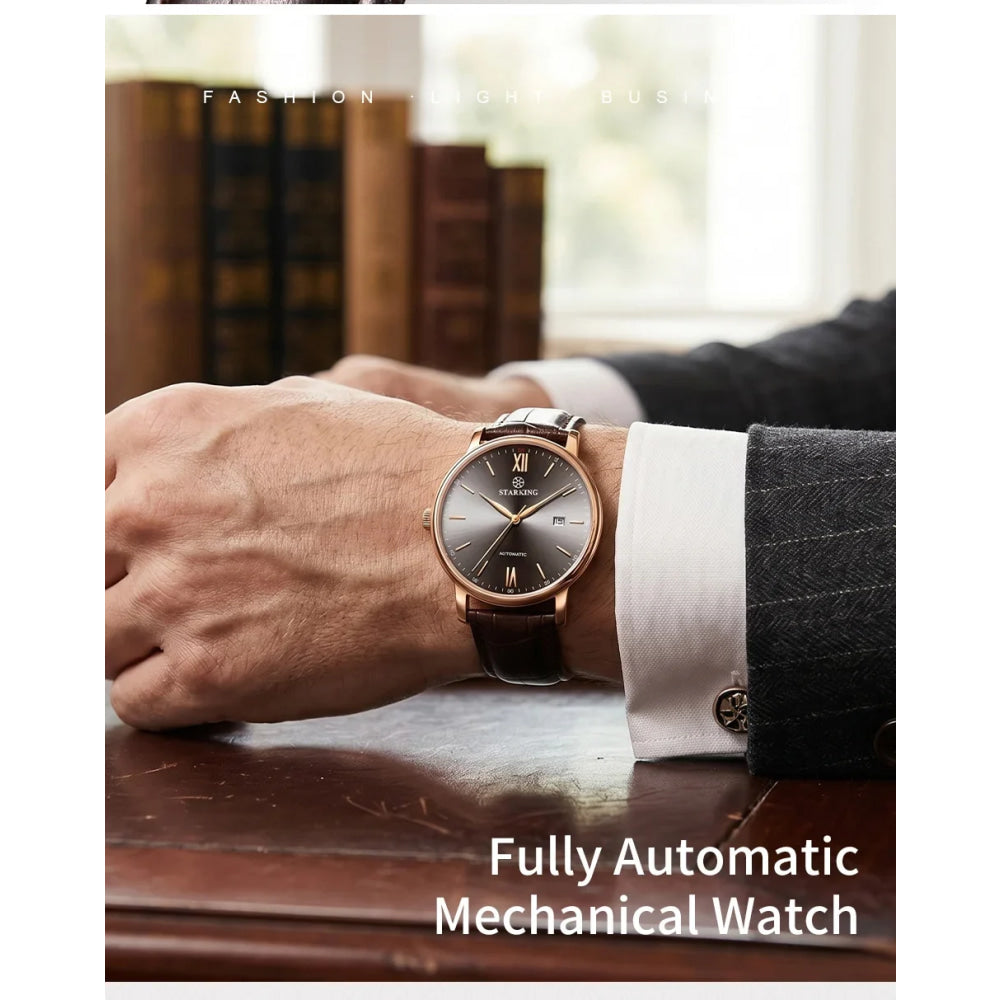 STARKING Sapphire 8215 Automatic Watch Fashion Sports Business Casual Wristwatch Waterproof Wear-resistant Watch Gifts for Men