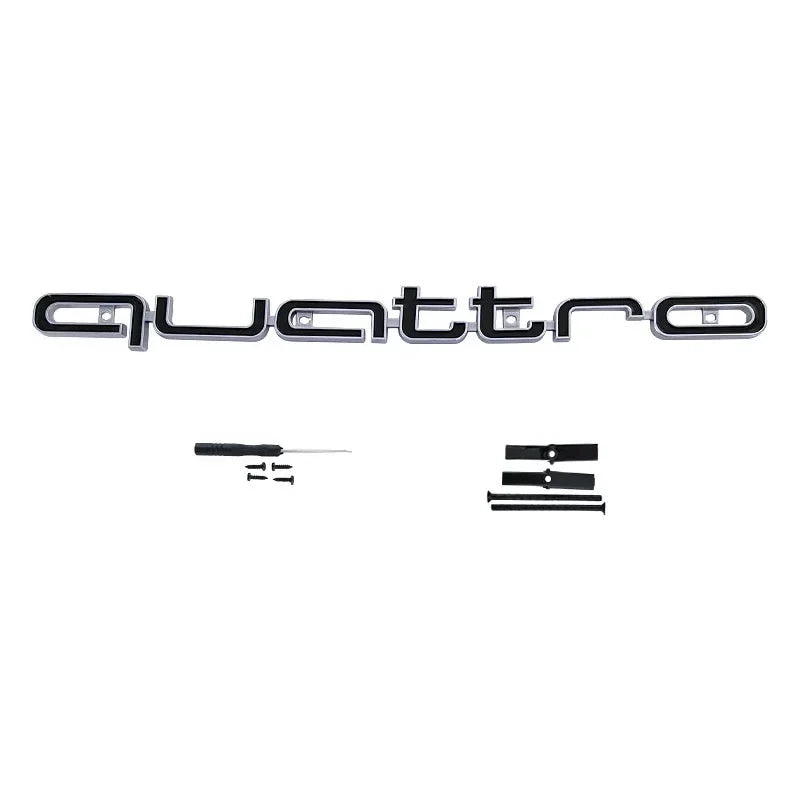 1Pc Audi Quattro Front Grille Emblem 3D ABS Car Emblem Sticks For A3 A4 A5 A6 A6L A8 Q3 Q5 Q7 S3 S4 S5 RS3 RS4 RS6 Accessories