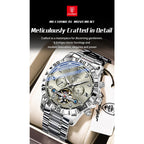 POEDAGAR Luxury Men Wristwatch Hollow Tourbillon Luminous Date Week Man Clock Automatic Mechanical Stainless Steel Men's Watches