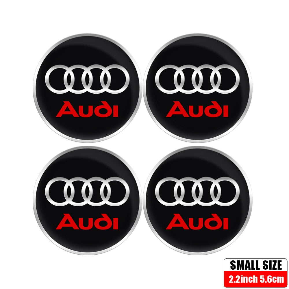 4pcs 56/65mm Car Wheel Center Hub Stickers 60/68mm Wheel Center Hub Caps Cover For AUDI A3 A4 A1 Q3 Q4 Q5 Q6 Q7 Q8 TT RS Sline