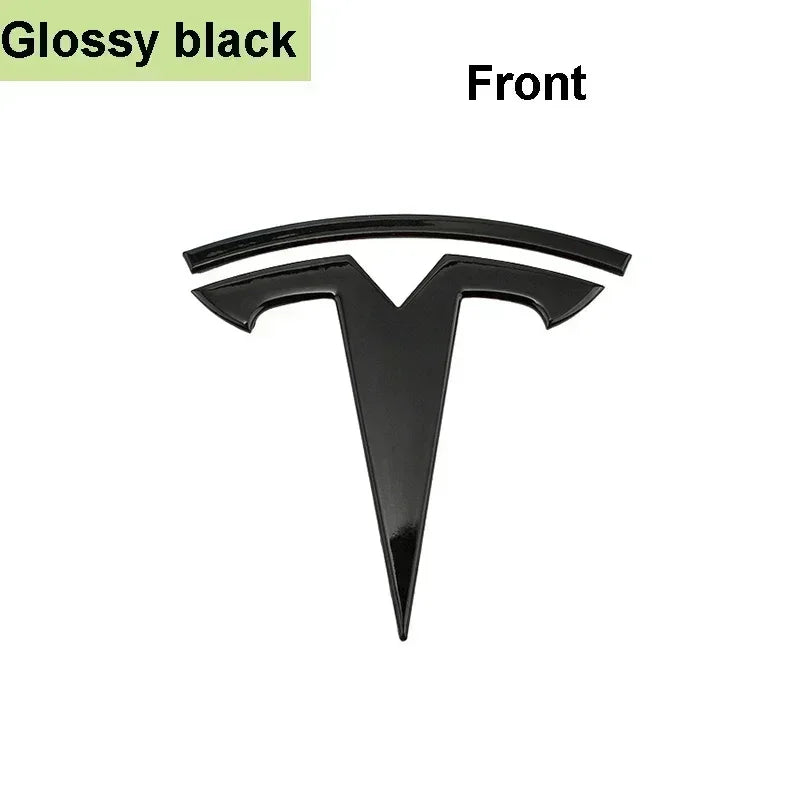 CAR Tesla Model 3 Mode Y Zinc Alloy Car Front Hood Logo Sticker Styling Auto Body Rear Trunk Emblem with Radian Accessories