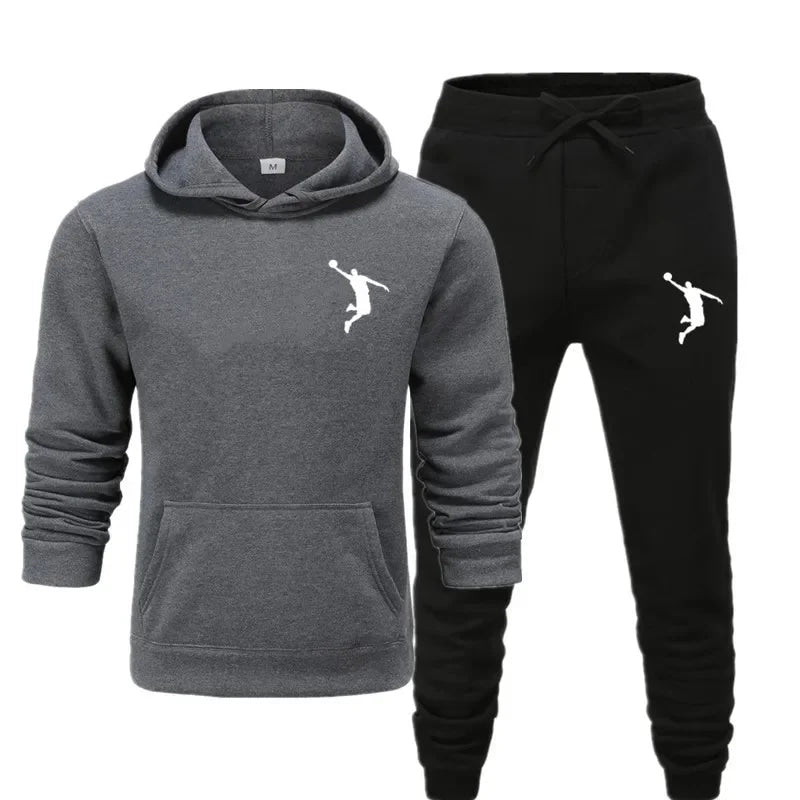 Sports Basketball Brand Sweatshirt Sweatpants Men Women 2 Pieces Sets Tracksuit Fashion Casual Hooded Sportswear Sudadera Hombre