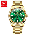 OLEVS Men's Watch Top Brand Luxury Wrist Watch For Men Fashion Rose Gold Stainless Steel Waterproof Watch Day Date Quartz Clock