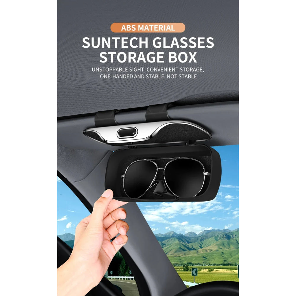 Car Eyewear Case Box Sunglasses Holder Sun Visor Storage Protective Frame Box Glasses Clip For Toyota GR Sport Rav4 Yaris Camry