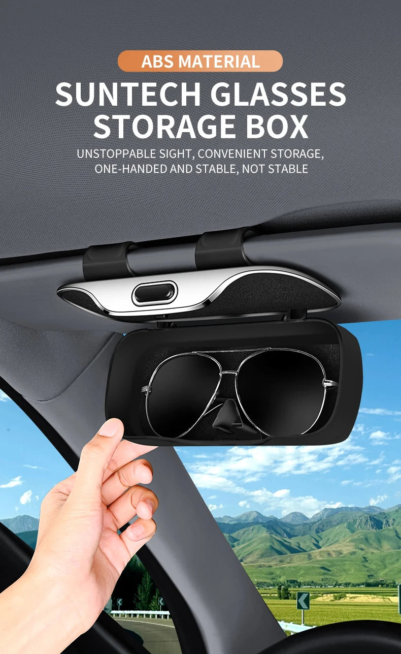 Car Eyewear Case Box Sunglasses Holder Sun Visor Storage Protective Frame Box Glasses Clip For Toyota GR Sport Rav4 Yaris Camry