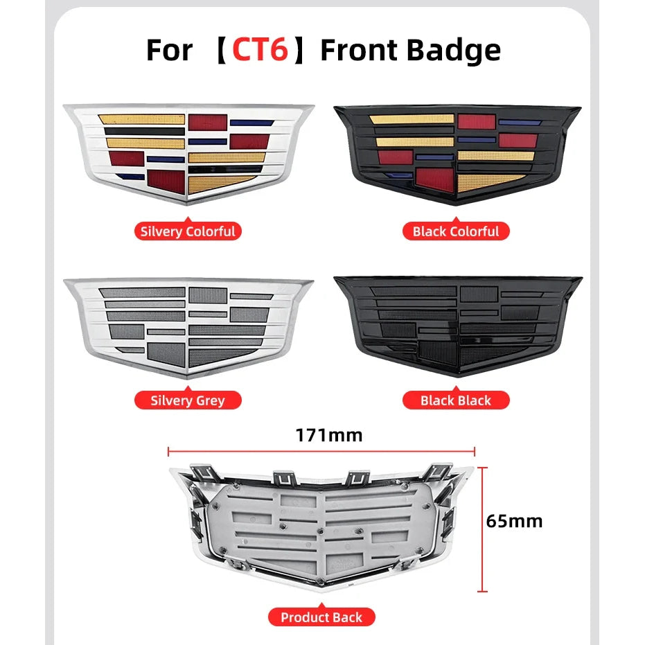 1pcs 3D ABS Car Front Grille Center Emblem Badge Rear Trunk Sticker Accessories For Cadillac CT4 CT5 CT6 XT4 XT5 XT6 XTS ATS