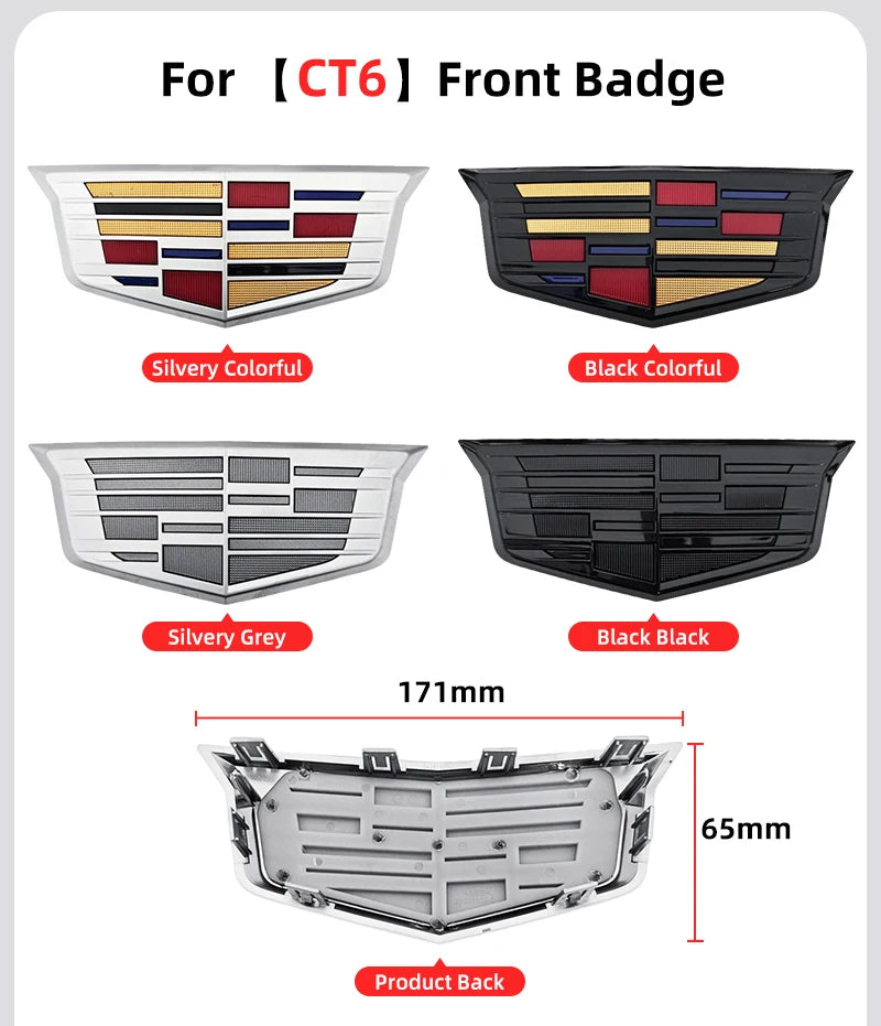 1pcs 3D ABS Car Front Grille Center Emblem Badge Rear Trunk Sticker Accessories For Cadillac CT4 CT5 CT6 XT4 XT5 XT6 XTS ATS