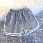 Mini pantalones cortos informales, pantalones cortos de pierna ancha holgados simples de verano para mujer, novedad