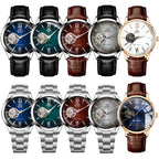 Orient Men's Automatic Open Heart Watch Blue Dial Stainless Steel Band Casual Dress Wristwatch 30M Water Resistant Fashion Watch