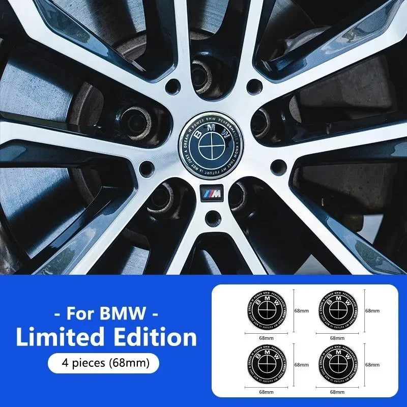 1/4/7pcs 81 72 46 56 68mm Car Front Rear Logo Wheel Hub Center Cover Steering Wheel Center Stickers For BMW X1 X3 X5 X6 E46 E90
