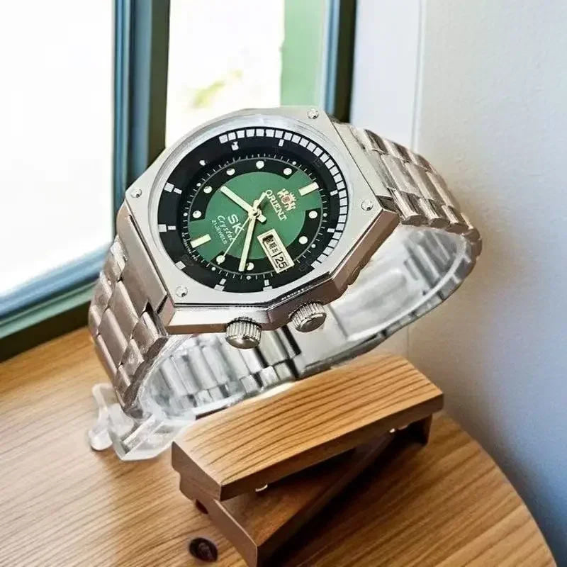 Orient Sport Casual Automatic Japanese movement Watch Full Function World Time Steel Strap