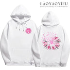 Family Pack Pink Awareness Ribbon Hoodies Survivor Support Winter Collection Spring and Autumn‌ Pink Ribbon Breast Cancer Gifts