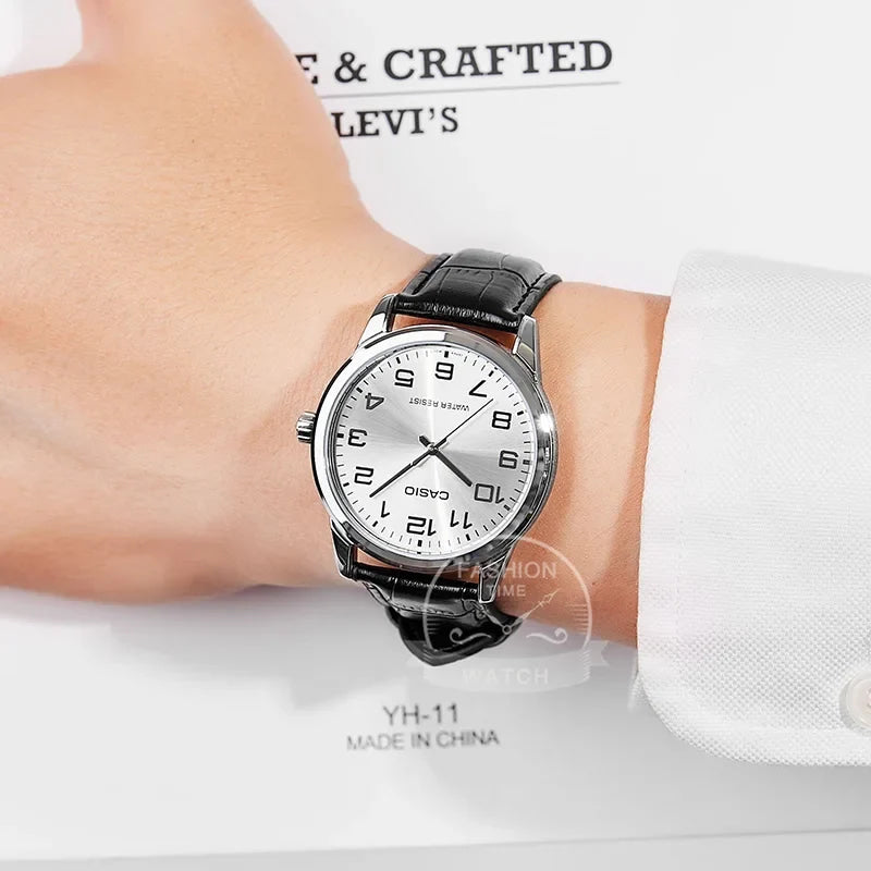 Casio Watch for Men Simple Minimalist Business Style Fashionable Design Water Resistant Quartz Movement MTP-V001