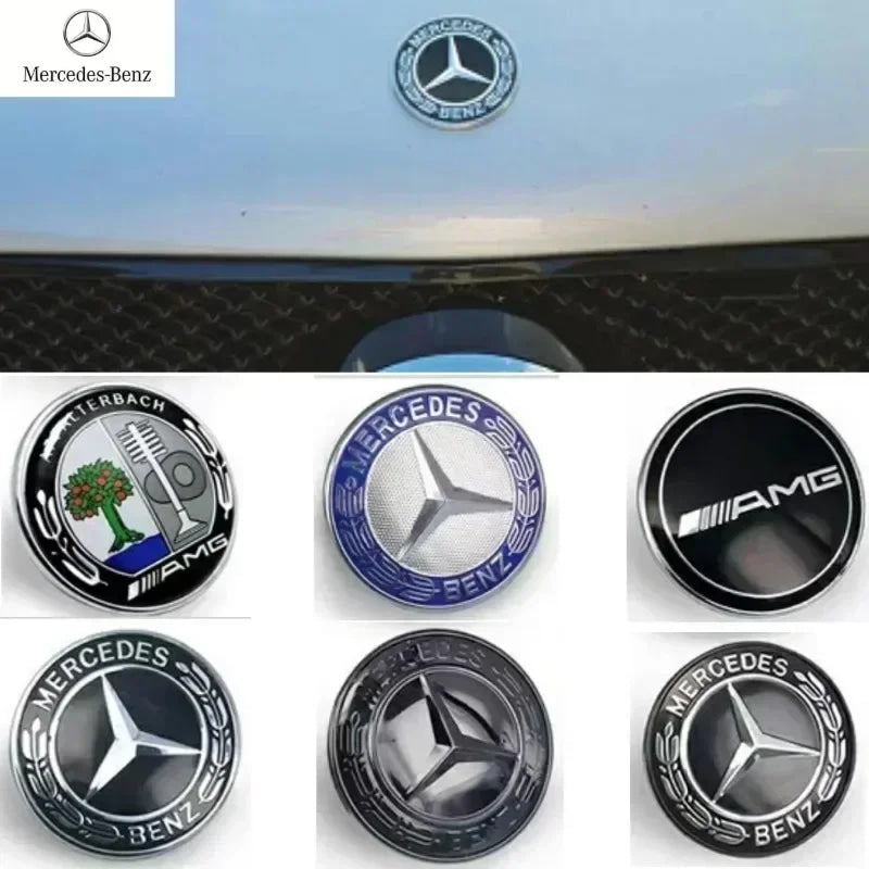 57mm Star Flat Hood Bonnet Logo Emblem Badge stickers For Mercedes Benz W204 W124 W201 W202 W212 W220 W205 automobile Accessorie