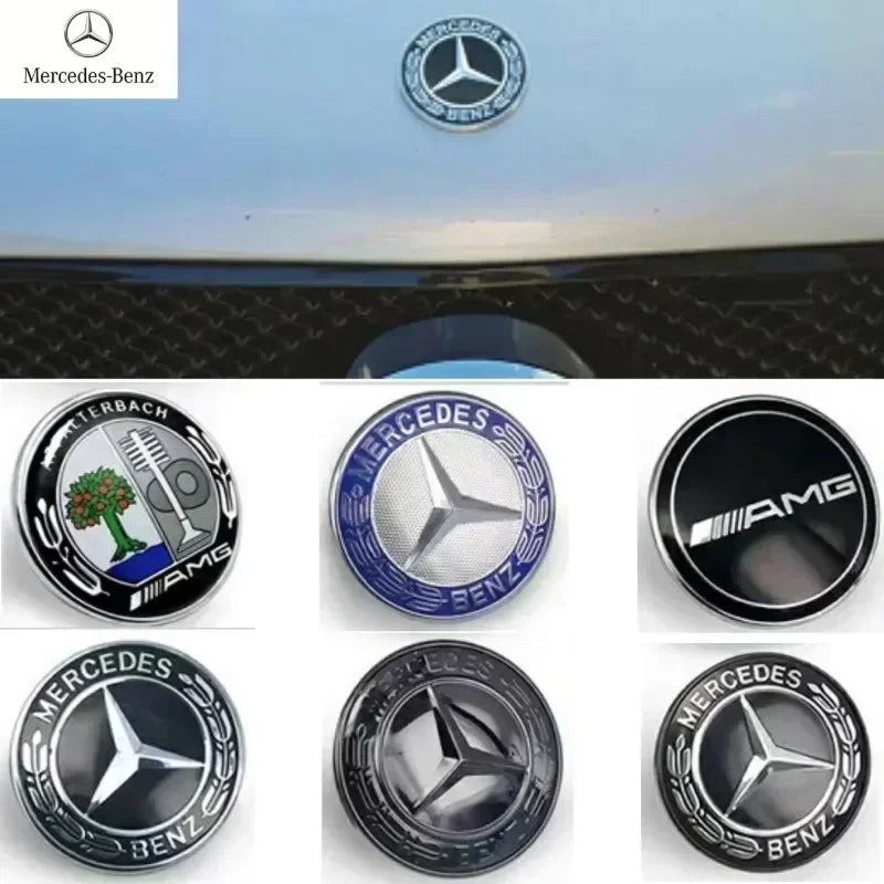 57mm Star Flat Hood Bonnet Logo Emblem Badge stickers For Mercedes Benz W204 W124 W201 W202 W212 W220 W205 automobile Accessorie