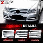 XVIP Chrome Silver Sport Style Racing Grille Bumper Grill For Mercedes Benz C-Class W204 2008-2014 C180 C200 C250 C280 C300 C350