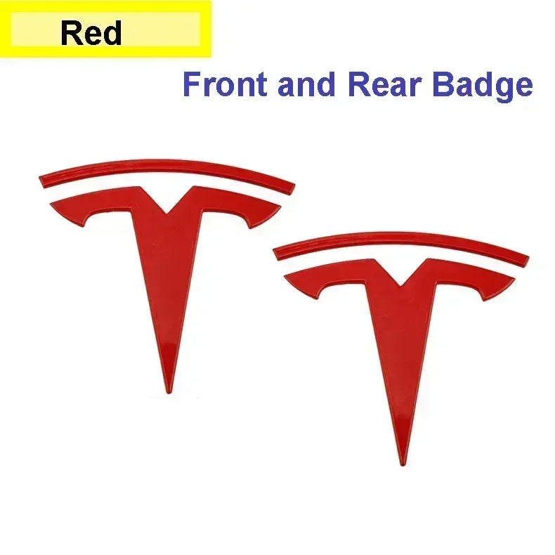 CAR Tesla Model 3 Mode Y Zinc Alloy Car Front Hood Logo Sticker Styling Auto Body Rear Trunk Emblem with Radian Accessories