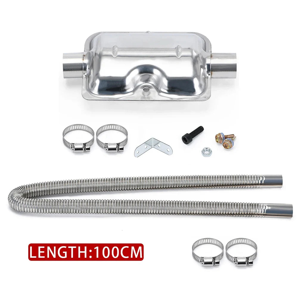 60cm - 300cm Air Diesel Parking Heater Stainless Steel Exhaust Pipe Tube Gas Vent Hose Car Truck VAN With 24mm Bore Car Muffler