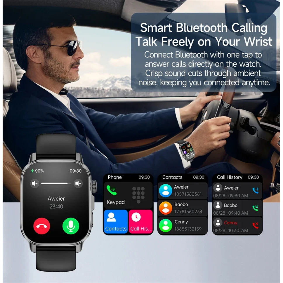 2026 New Model Uric Acid & Lipid Health Analysis Smart Watch Men ECG+PPG Bluetooth Call 2.01-inch Flashlight Smartwatch Women