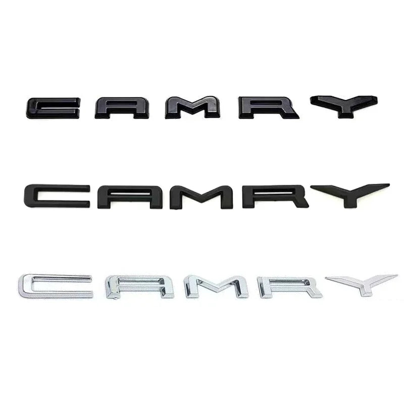 NEW ABS Glossy Black Silver Car Body Trunk Emblem Sticker For  Toyota CAMRY Badge Auto Rear Letter Decal Exterior Accessories