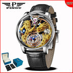 PINDU Design 2025 NEW Men Watch Diamond TourbillionTop Brand Luxury Astronomia Quartz Watch Men sapphire glass waterproof Watch