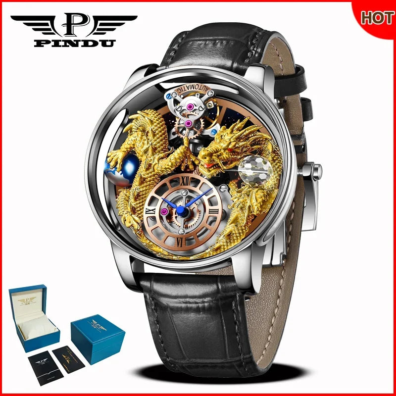 PINDU Design 2025 NEW Men Watch Diamond TourbillionTop Brand Luxury Astronomia Quartz Watch Men sapphire glass waterproof Watch