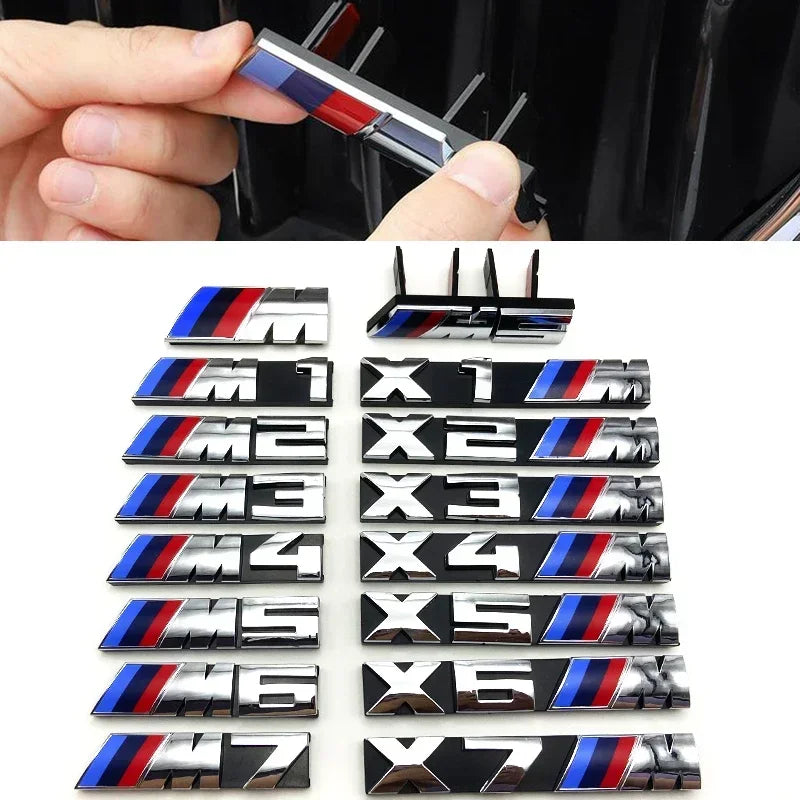 For BMW M Logo X1 X2 X3 X4 X5 X6 F48 G01 E84 E83 F39 F10 F30 G11 G07 G86 G80 G60 E60 E46 3D Car Front Grille Badge Emblem