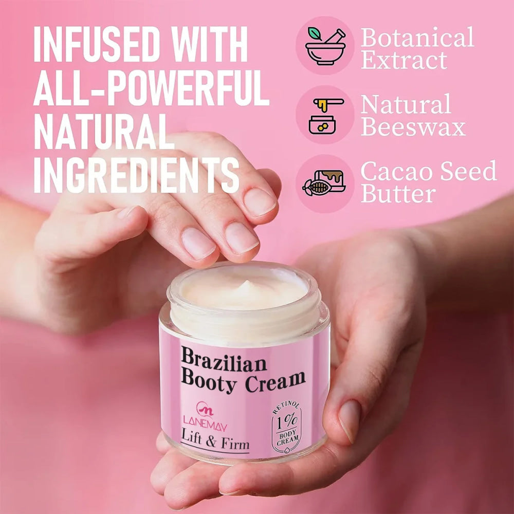 Brazilian Booty Cream Containing retinol makes the skin tight, rich and elastic, and lifts the buttocks to make them sexier