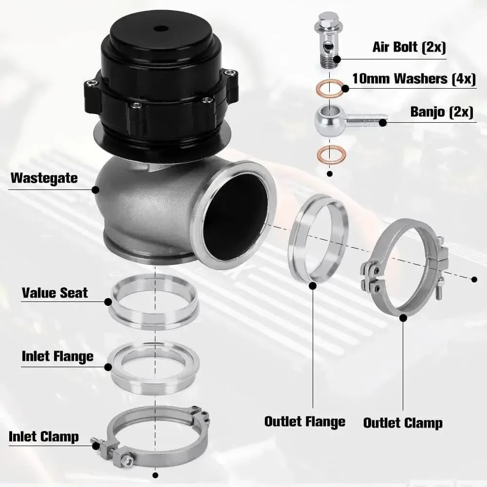 38mm Turbo External Wastegate MVS BOV Boost with Tial V-Band Flange Springs For 38mm Turbo Manifold Wastegate Port
