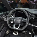 Audi Automobile Steering Wheel Logo Bright Frame Strip Electroplated Sticker Emblem For A3 A4 B8 8P B9 8V A5 A6 C7 A7 Q3 Q5 Q7