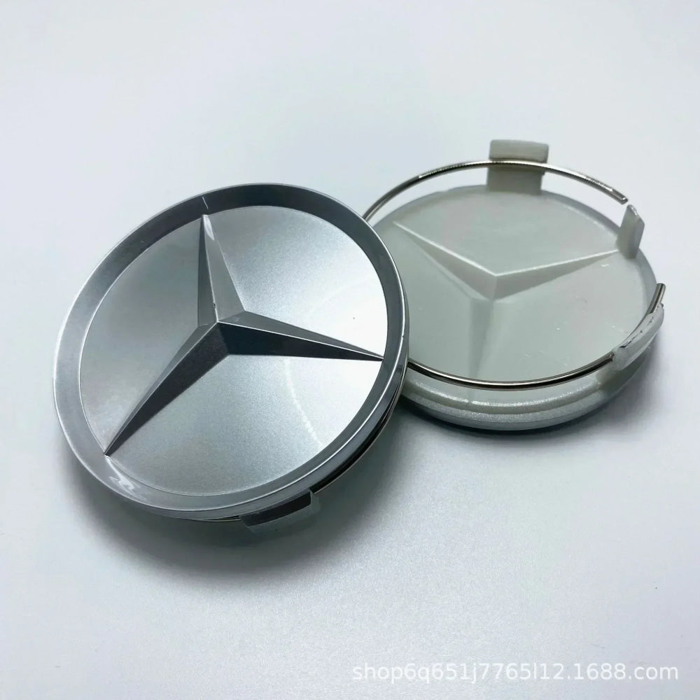 4 pieces 75MM Integrated Black or Silver Star Mercedes Benz Amg C177 W218 Class Wheel Rims Center Hub Caps Auto Accessories