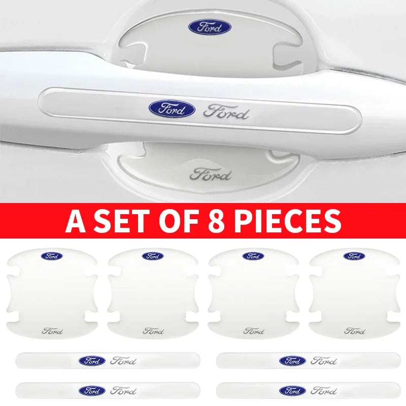 Car Styling Door Bowl Handle Protector Stickers Transparent Anti-scratch Film For Ford Fiesta Mondeo Focus Mk2 Mk3 Ranger Kuga
