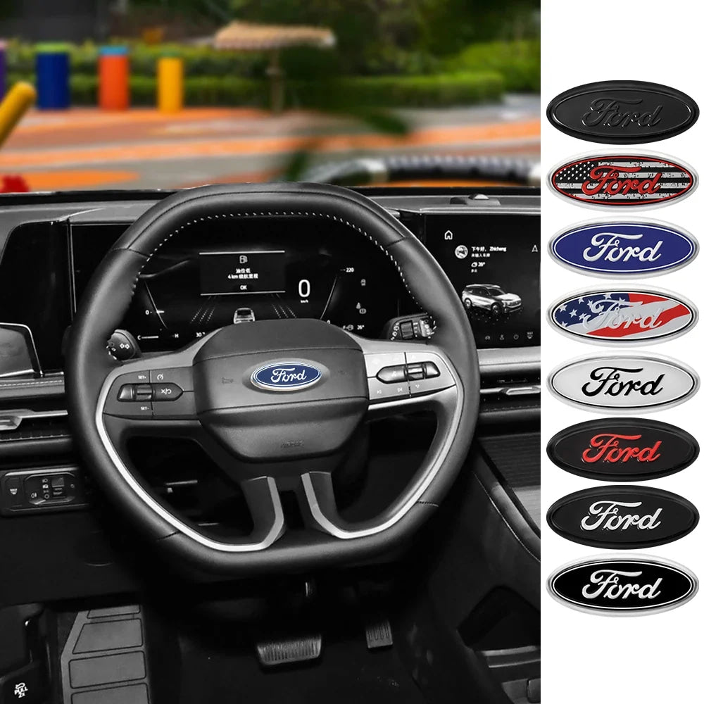 Car Styling Steering Wheel Center Cover Sticker Badge Decor Auto Accessories For Ford Focus Mk4 Kuga Fiesta Mk7 Explorer Mustang