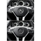 Emblema de logotipo para volante de coche de 52 mm y 57 mm, accesorios de estilo ABS para Mercedes Benz Serie C, E, S, CLA, CLS,