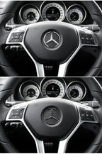 Emblema de logotipo para volante de coche de 52 mm y 57 mm, accesorios de estilo ABS para Mercedes Benz Serie C, E, S, CLA, CLS,