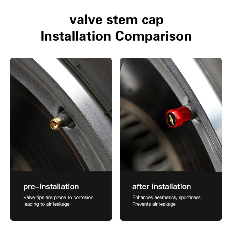 4Pcs Car Styling Wheel Tire Valve Air Stem Cap Duust Covers For Chevrolet Tracker Optra Lanos SS Sail Corsa Matiz Avalanche Onix