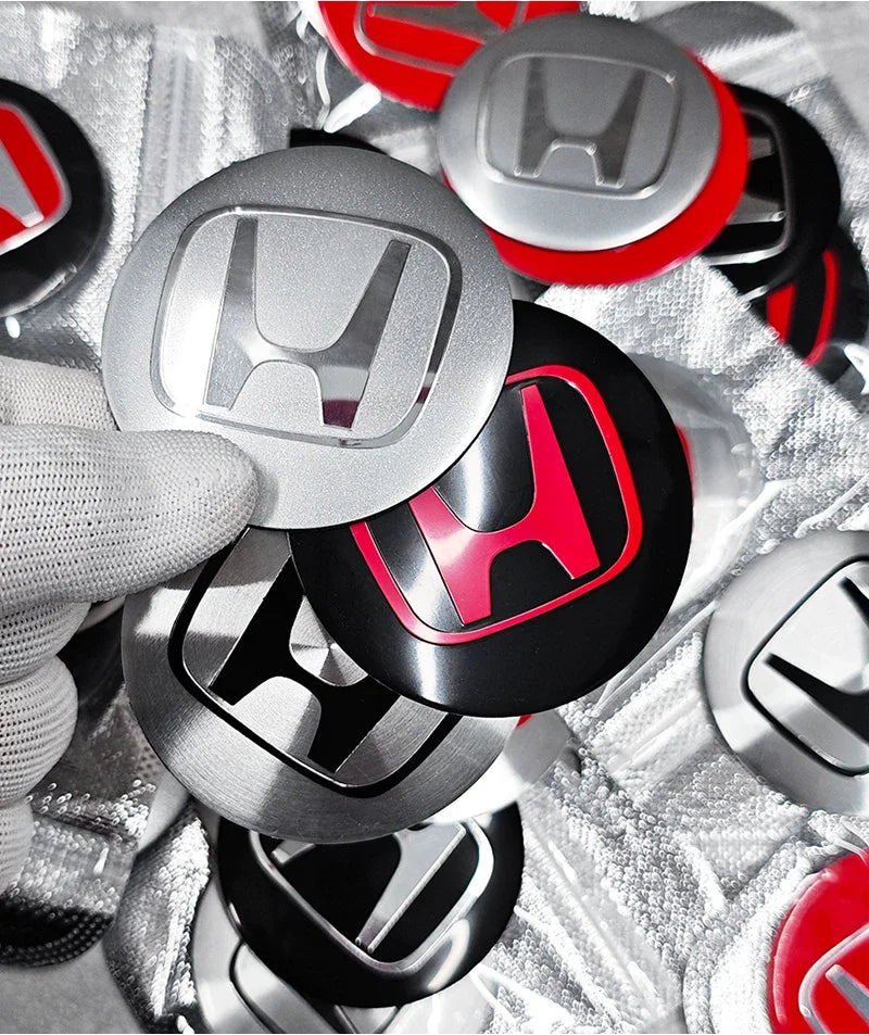 4pcs 56mm 60mm 65mm Car Wheel Center Covers Badge Sticker Stickers For Honda Civic XR-V HR-V Accord Odyssey CRV Insight Fit