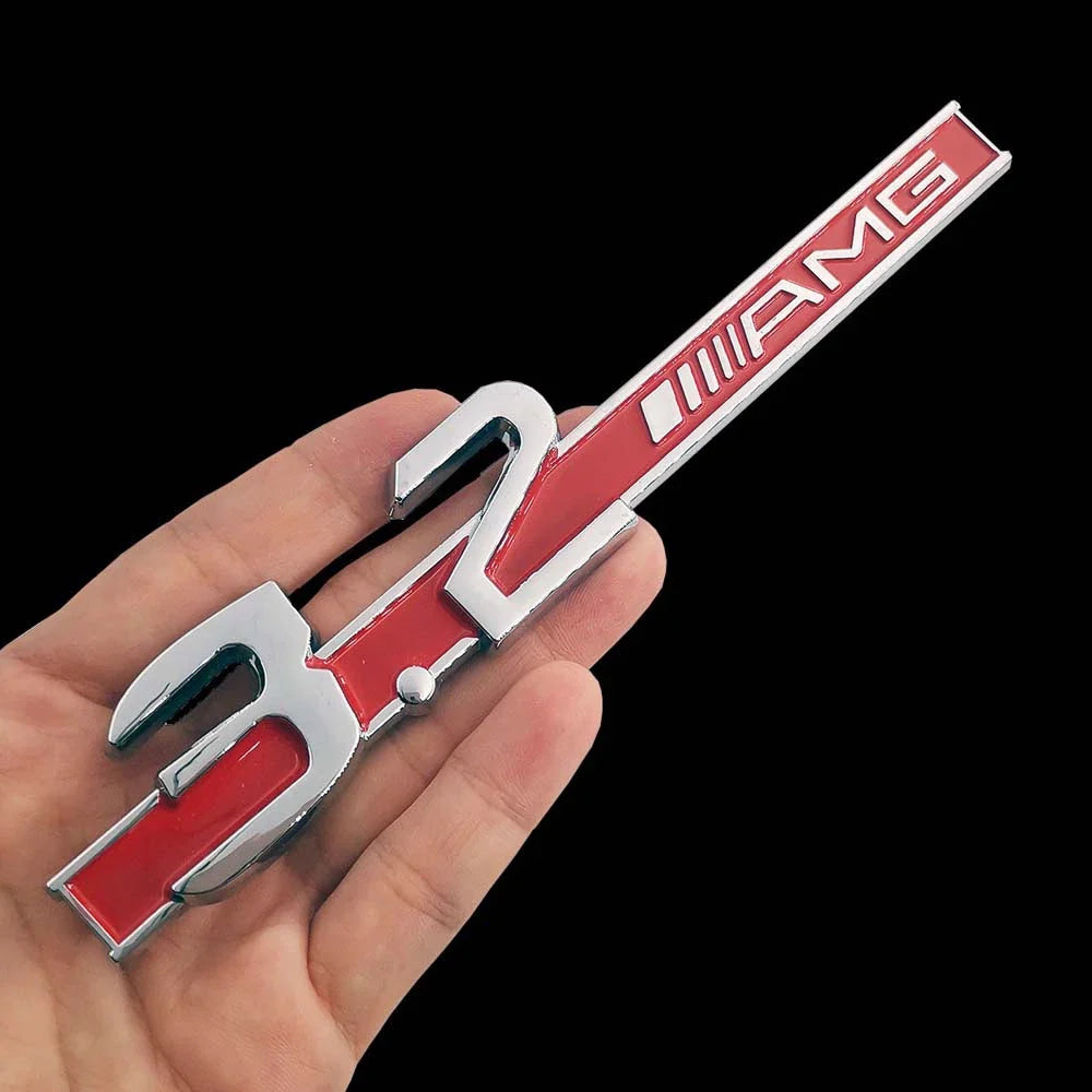 3D ABS Car Styling Logo 3.2 5.5 6.3 6.5 AMG Badge Fender Side Rear Trunk Sticker for Mercedes Benz A CLA GLC W108 W222 C180 W190