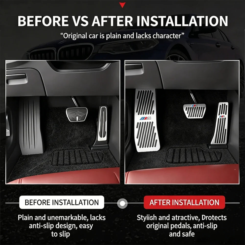 Car Accelerator Brake Pedals Footrest Covers Accessories For BMW E90 G80 M3 G30 M5 F82 F83 F20 F21 G42 F95 F96 G06 G07 M2 M4 M8