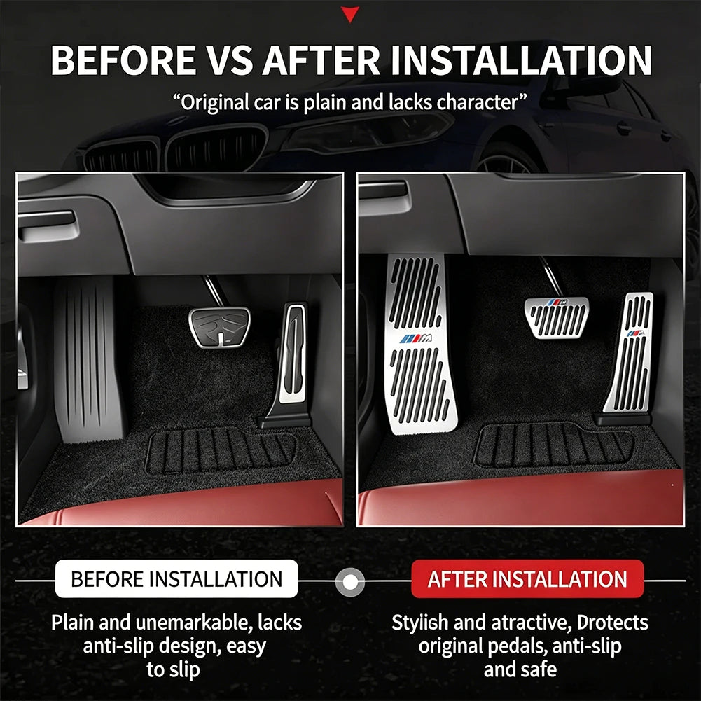 Car Accelerator Brake Pedals Footrest Covers Accessories For BMW E90 G80 M3 G30 M5 F82 F83 F20 F21 G42 F95 F96 G06 G07 M2 M4 M8
