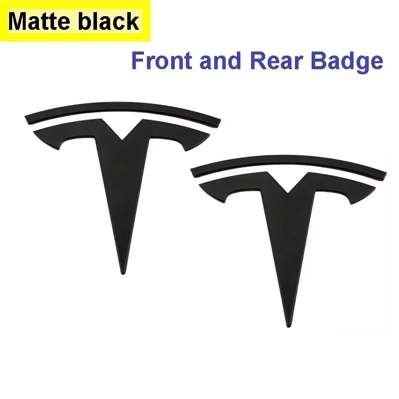 CAR Tesla Model 3 Mode Y Zinc Alloy Car Front Hood Logo Sticker Styling Auto Body Rear Trunk Emblem with Radian Accessories