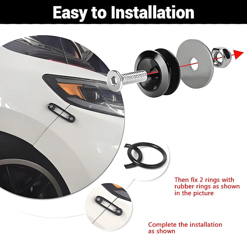 Multiple colors Universal Front Rear Bumper Trunk Quick Release Fastener Kit with Release Tabs and O-Ring For Racing Drifting