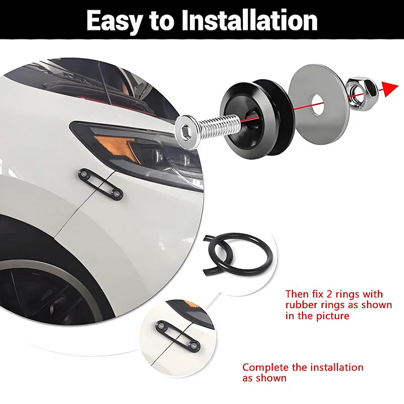 Multiple colors Universal Front Rear Bumper Trunk Quick Release Fastener Kit with Release Tabs and O-Ring For Racing Drifting