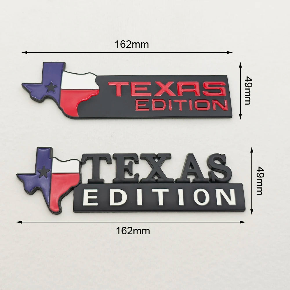 TEXAS EDITION Logo Emblem Metal Car Badge Trunk Sticker For Ford Jeep Chevrolet Ram GMC Dodge Cadillac Lincoln Tesla Accessories