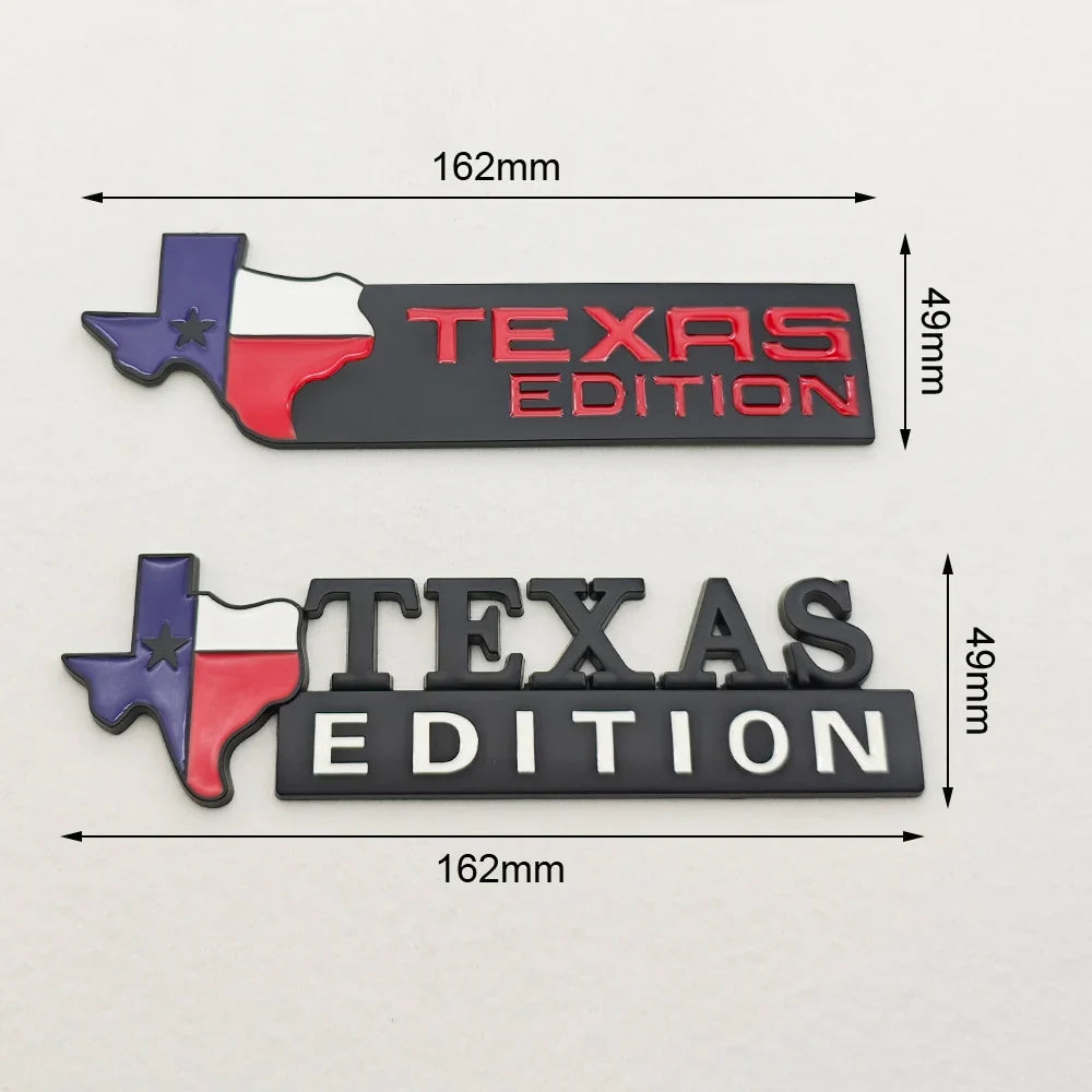 TEXAS EDITION Logo Emblem Metal Car Badge Trunk Sticker For Ford Jeep Chevrolet Ram GMC Dodge Cadillac Lincoln Tesla Accessories