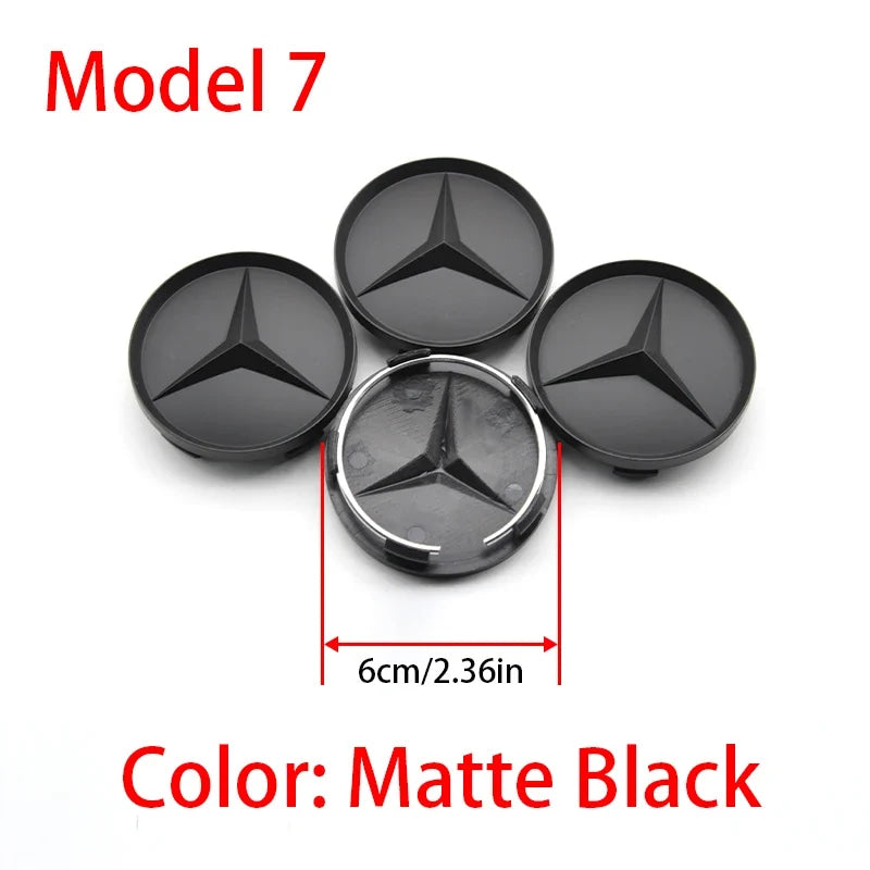 4Pcs 60mm 75mm Car Wheel Center Hub For Mercedes Benz AMG class W205 W203 GLC GLK W206 W220 W211 A180 Cap Rim Cover Accessories