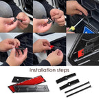 3D ABS For Audi RS6 RS4 RS3 RS5 RS8 RS7 Emblem Car Front Grille Badge Logo Decoration Stickers Exterior Modification Accessories