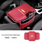 Car Armrest Cushion Leather Arm Rest Box Pad With Storage Bag For Chevrolet Corvette Montana TrailBlazer Silverado Traverse Bolt
