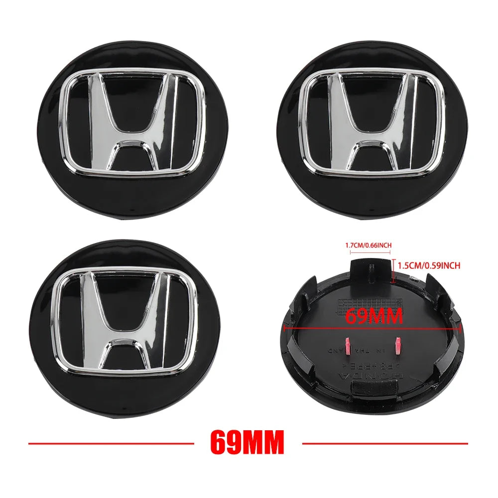 4pcs 56/58/60/69mm Car Wheel Center Hub Caps Accessories For Honda Type R Type S VTEC DOHC Modulo Vezel Legend Si RR Insight